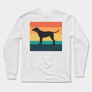 Labrador Retriever Dog Silhouette Vintage Sunset Long Sleeve T-Shirt